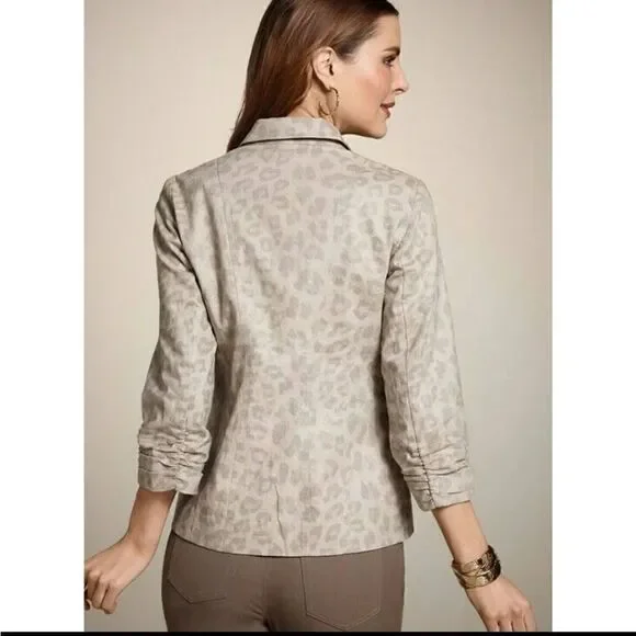 Chico's Kareleen Metallic Leopard Ruched Jacket - Picture 2 of 9